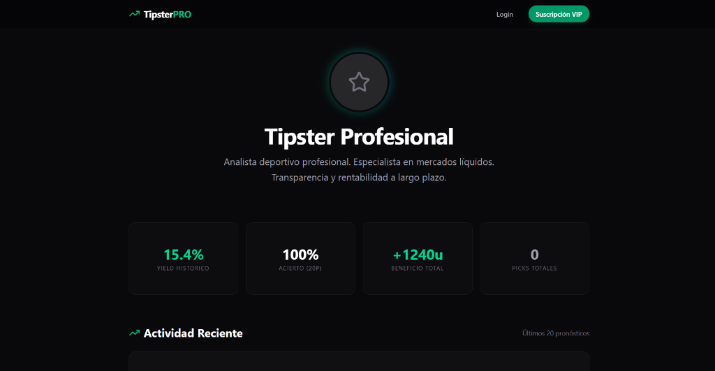 TipsterPRO Platform UI